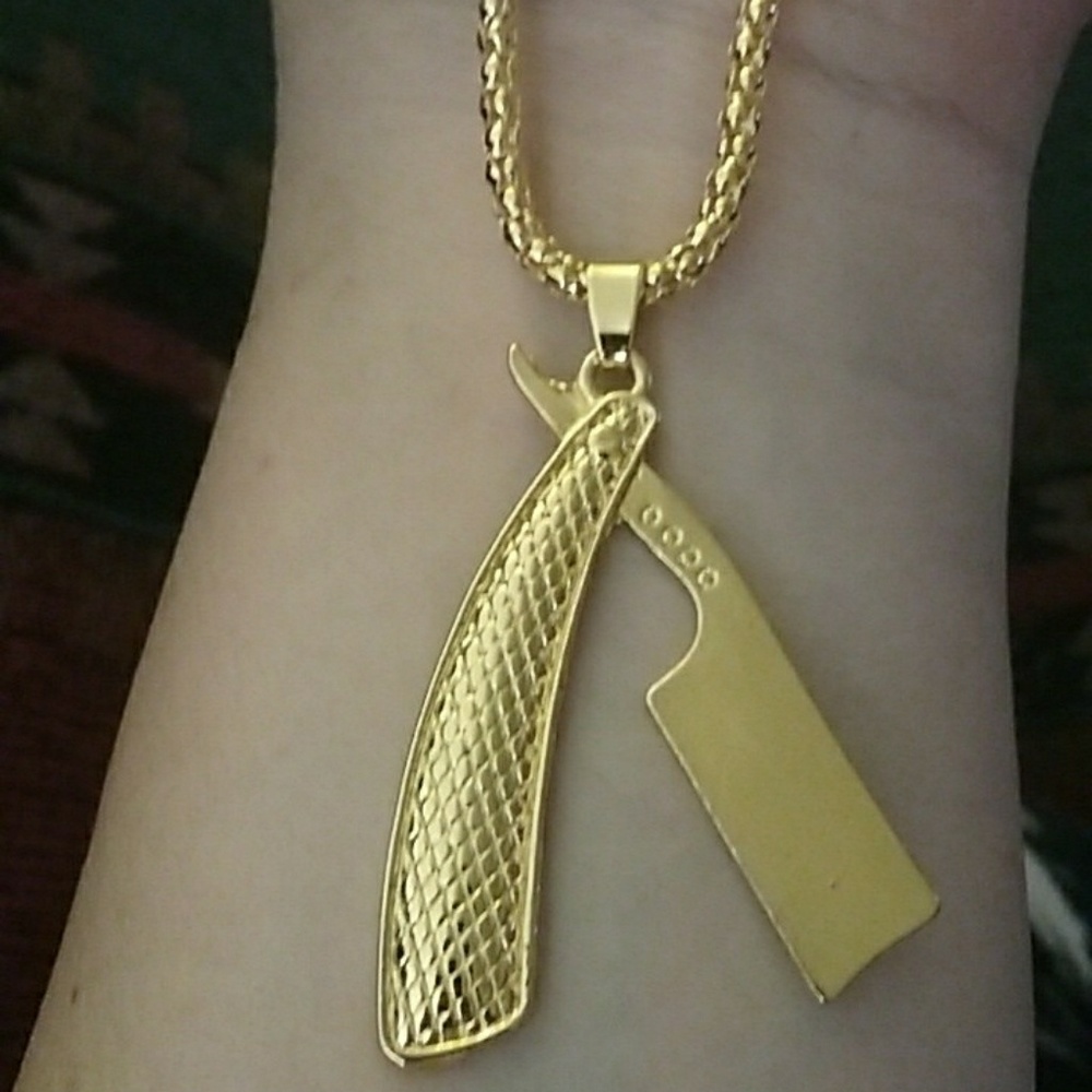 Hip hop barber fashion necklace